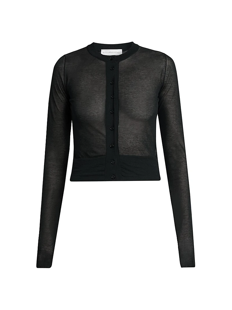 Sheer Knit Cotton-Blend Cardigan