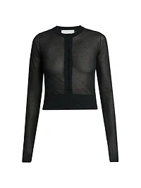 Sheer Knit Cotton-Blend Cardigan