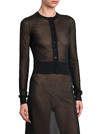 Sheer Knit Cotton-Blend Cardigan