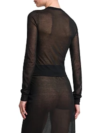Sheer Knit Cotton-Blend Cardigan