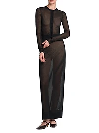 Sheer Knit Cotton-Blend Cardigan