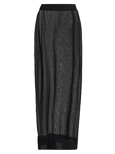 Sheer Cotton-Blend Maxi Skirt