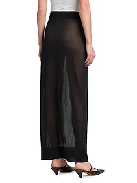 Sheer Cotton-Blend Maxi Skirt