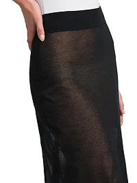 Sheer Cotton-Blend Maxi Skirt