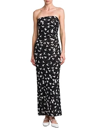 Flying Bird Haze Mesh Strapless Dress