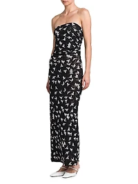 Flying Bird Haze Mesh Strapless Dress