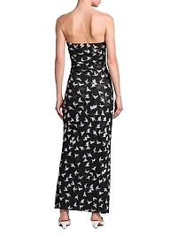 Flying Bird Haze Mesh Strapless Dress