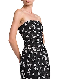 Flying Bird Haze Mesh Strapless Dress