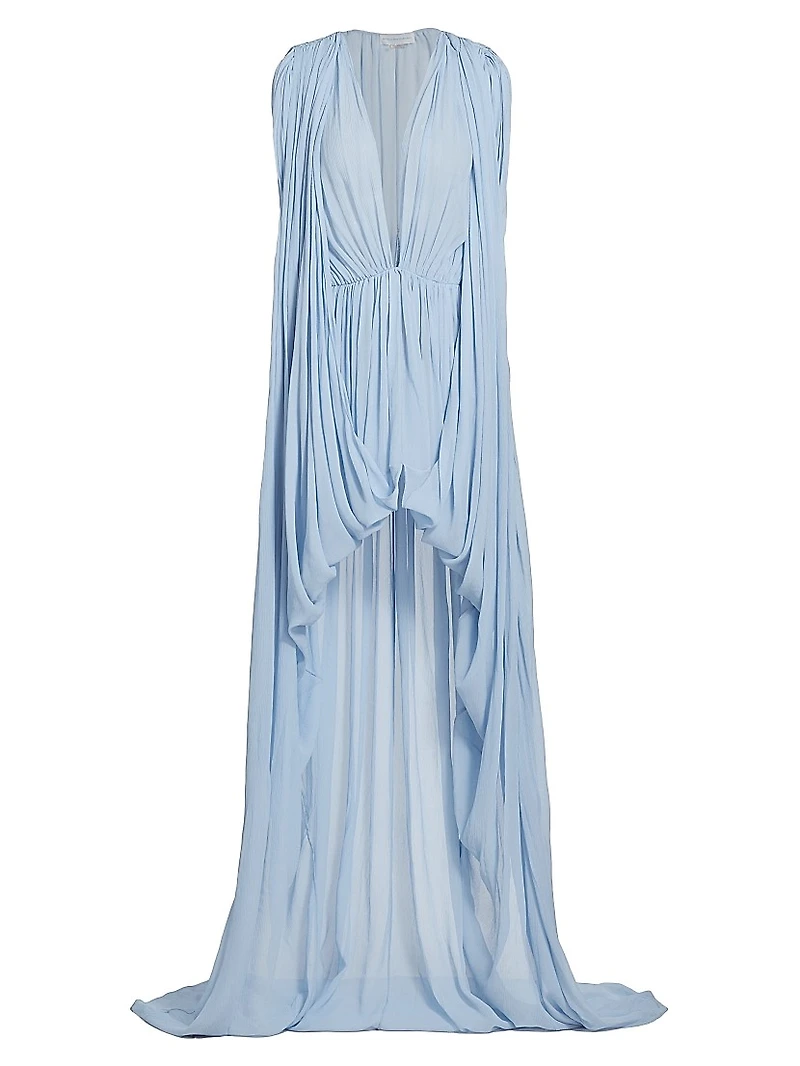 Creponne Silk Sleeveless High-Low Gown