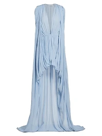 Creponne Silk Sleeveless High-Low Gown