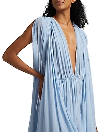 Creponne Silk Sleeveless High-Low Gown