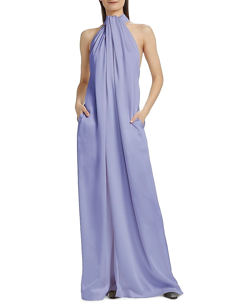 Envers Satin Halterneck Maxi Dress