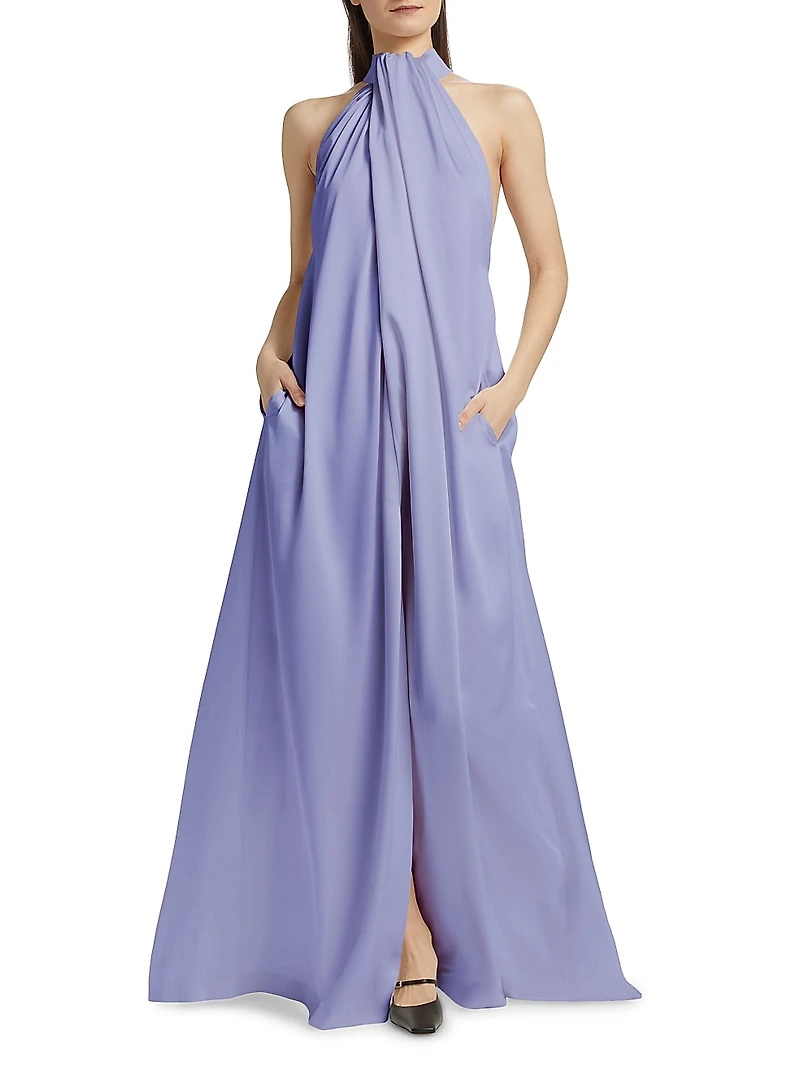 Envers Satin Halterneck Maxi Dress
