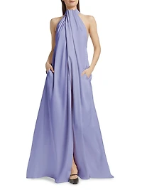 Envers Satin Halterneck Maxi Dress
