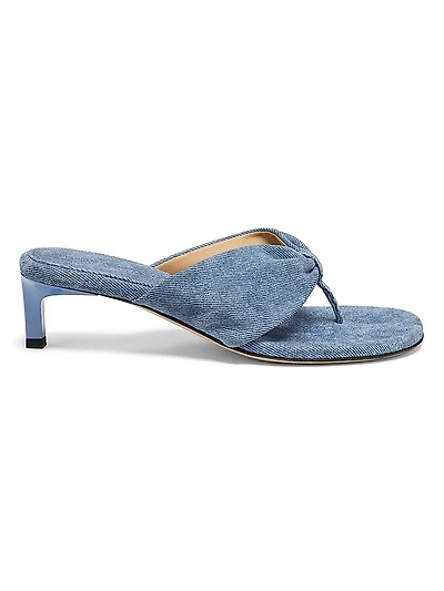 45MM Denim & Leather Sandals