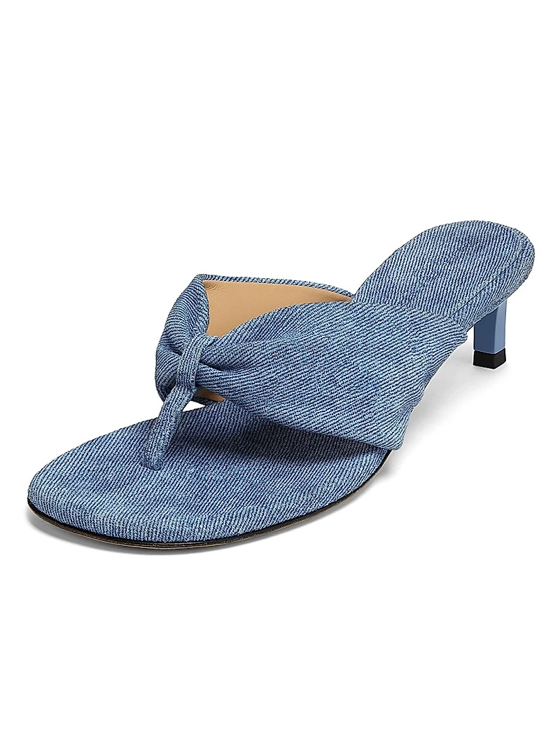 45MM Denim & Leather Sandals