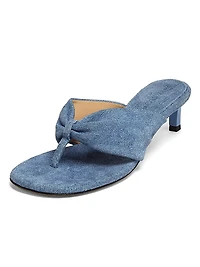 45MM Denim & Leather Sandals