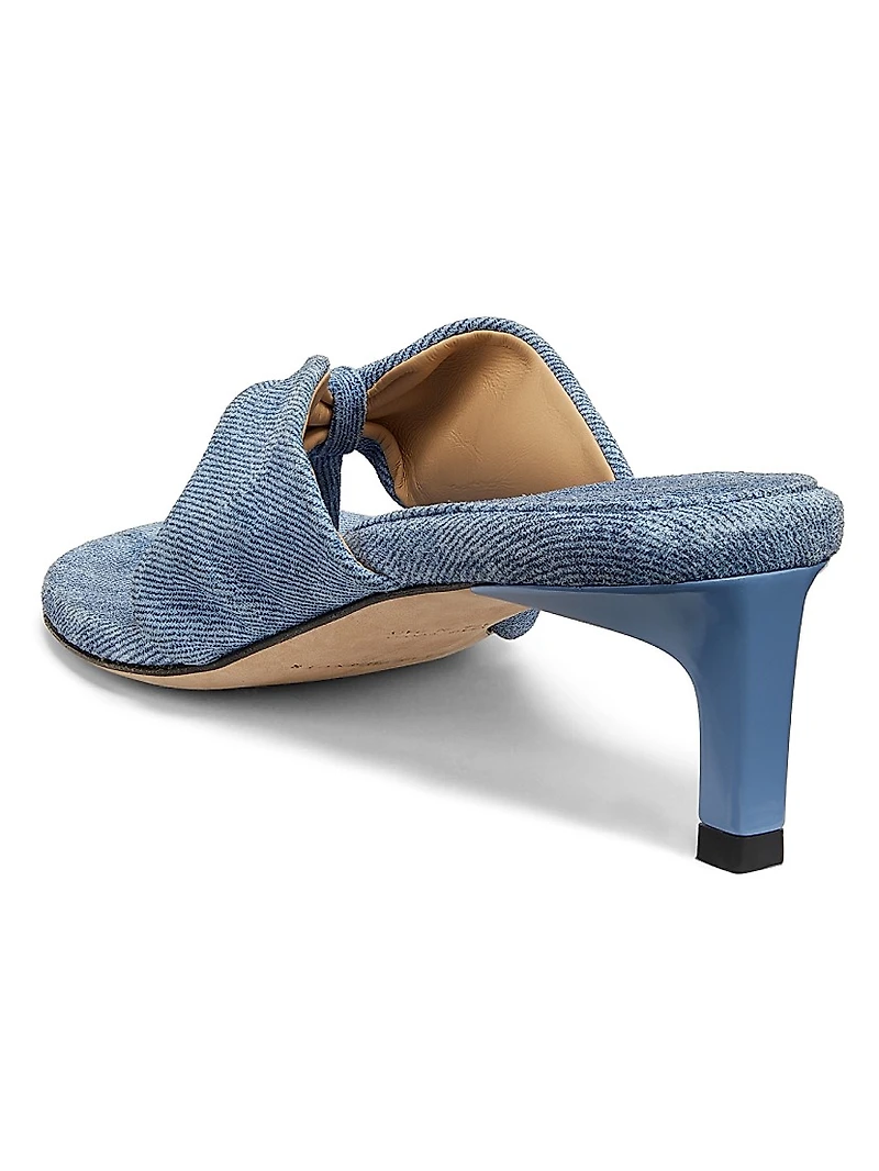 45MM Denim & Leather Sandals