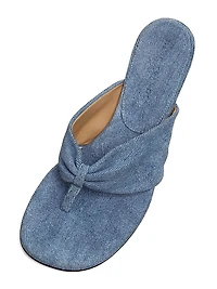 45MM Denim & Leather Sandals
