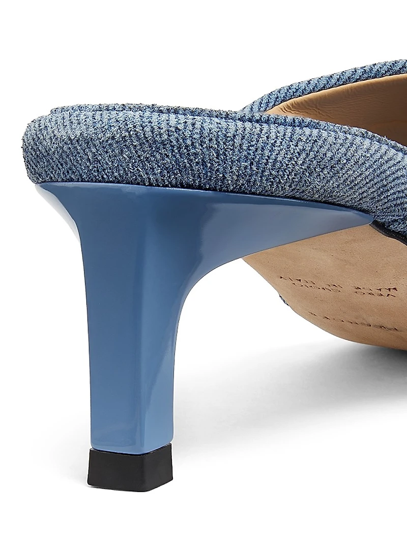 45MM Denim & Leather Sandals