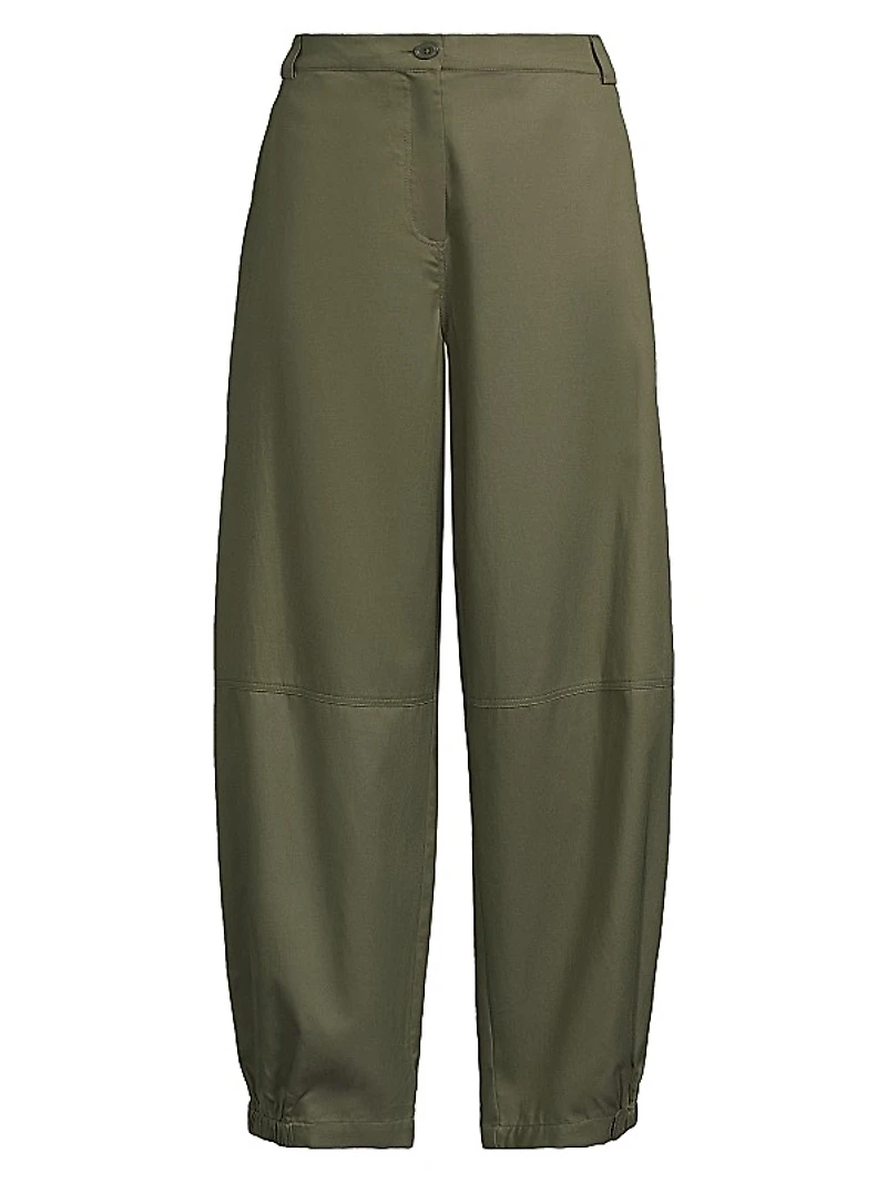 Prionna Flat Front Cotton-Blend Trousers
