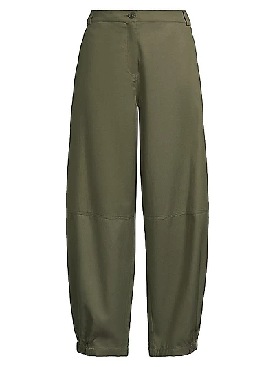 Prionna Flat Front Cotton-Blend Trousers