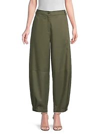 Prionna Flat Front Cotton-Blend Trousers