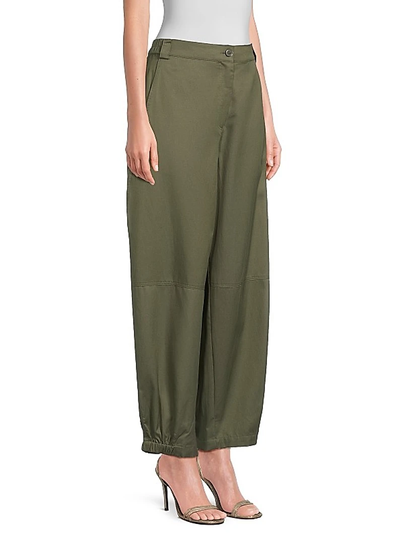Prionna Flat Front Cotton-Blend Trousers