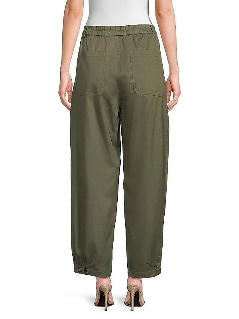 Prionna Flat Front Cotton-Blend Trousers
