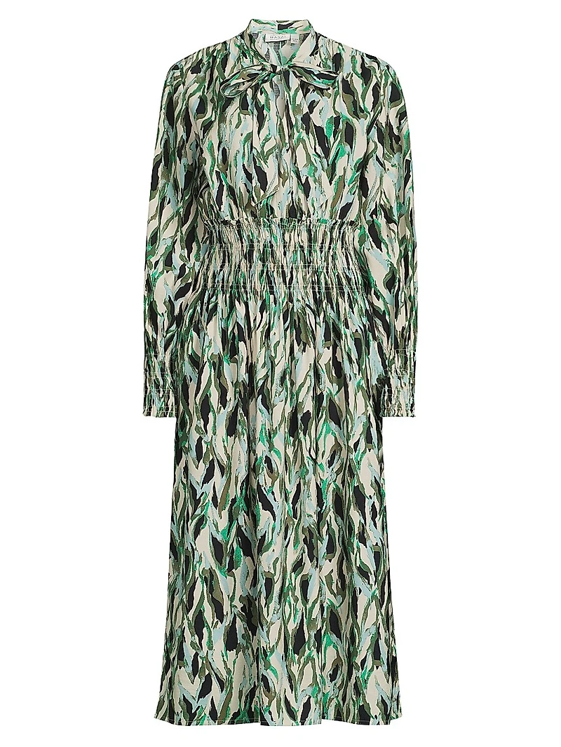 Nomina Printed Smocked Midi-Dress