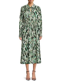 Nomina Printed Smocked Midi-Dress