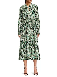 Nomina Printed Smocked Midi-Dress