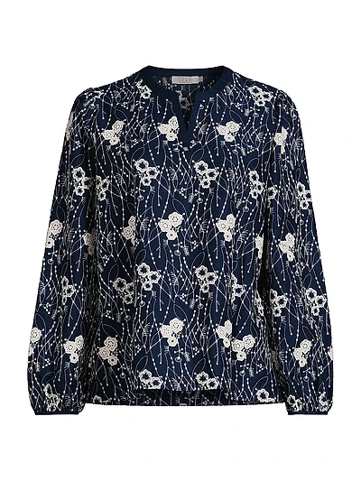 Dixie Floral Embroidered Cotton Blouse