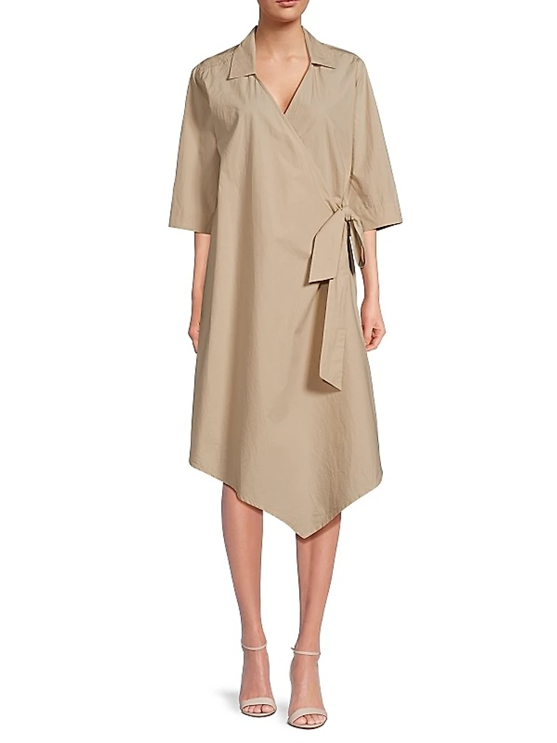 Nanelle Cotton Faux-Wrap Dress
