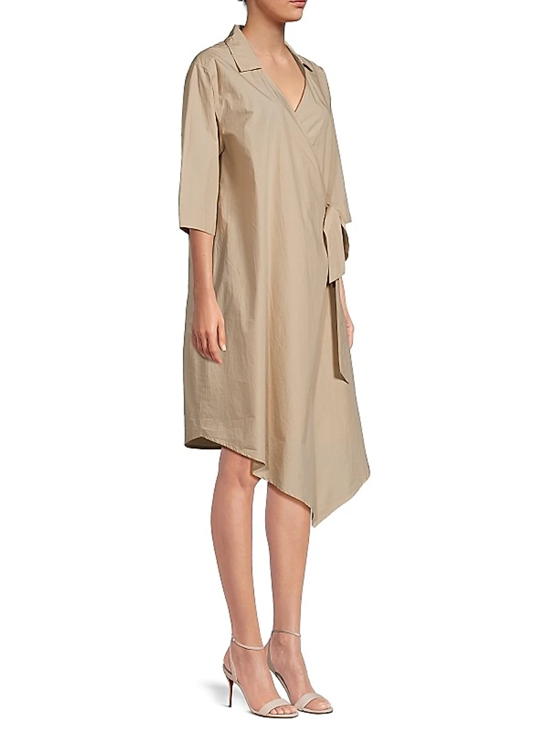 Nanelle Cotton Faux-Wrap Dress