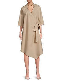 Nanelle Cotton Faux-Wrap Dress