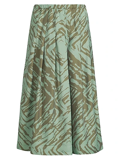 Siffan Printed A-Line Midi-Skirt