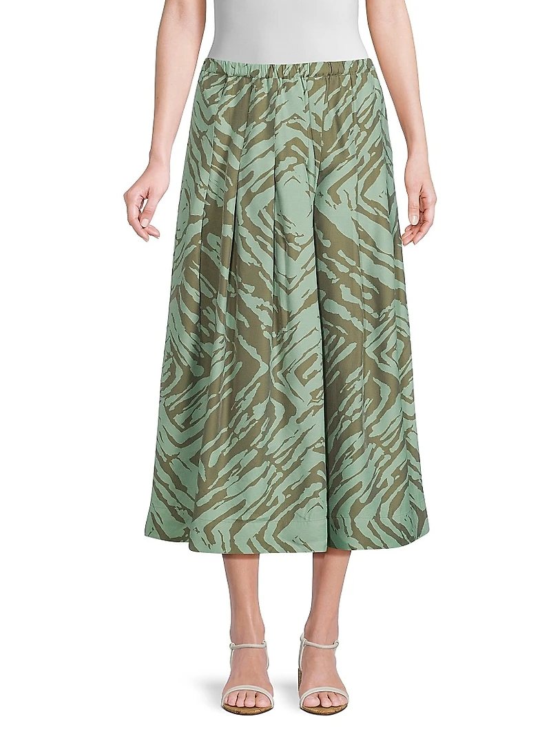 Siffan Printed A-Line Midi-Skirt