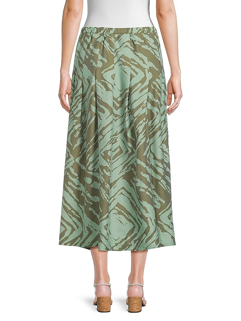 Siffan Printed A-Line Midi-Skirt