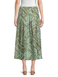Siffan Printed A-Line Midi-Skirt