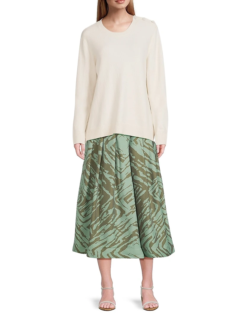 Siffan Printed A-Line Midi-Skirt