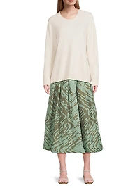 Siffan Printed A-Line Midi-Skirt