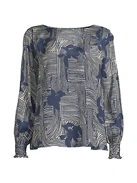 Delarano Printed Long-Sleeve Blouse