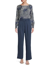 Delarano Printed Long-Sleeve Blouse