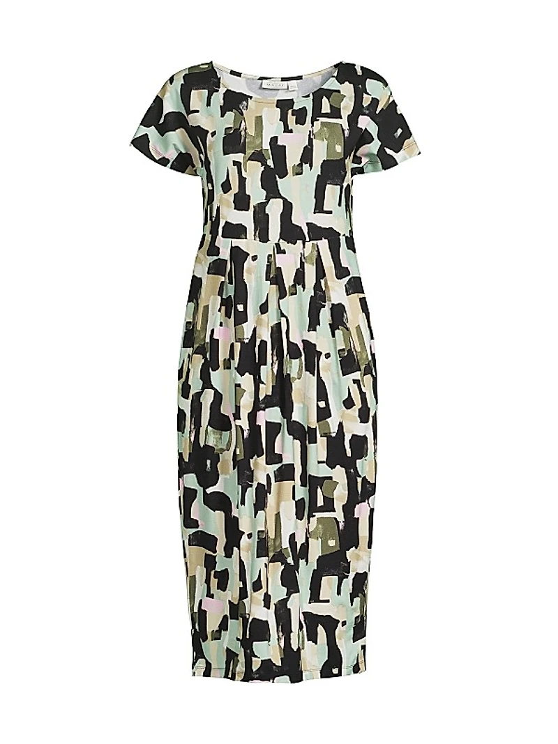 Olnia Abstract Print Midi-Dress