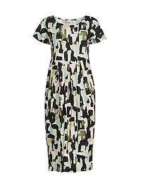 Olnia Abstract Print Midi-Dress