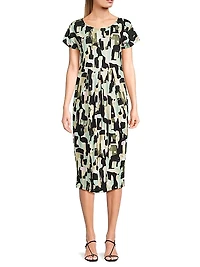 Olnia Abstract Print Midi-Dress