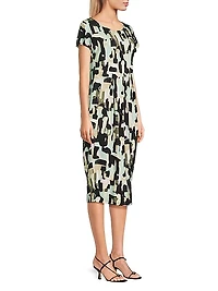 Olnia Abstract Print Midi-Dress