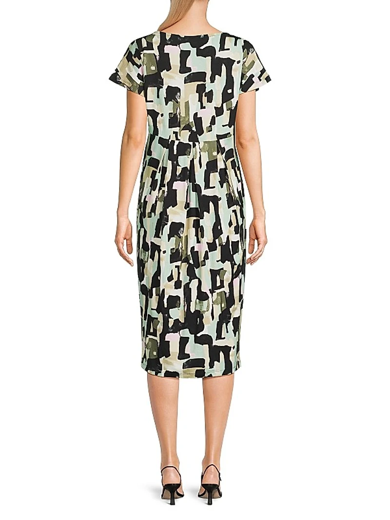 Olnia Abstract Print Midi-Dress