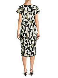 Olnia Abstract Print Midi-Dress